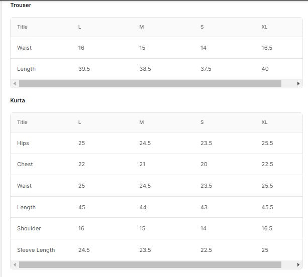 Printed Dhanak BT006605-GRN Size Chart