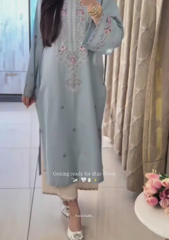 EMBROIDERED COTTON BT006686-BLU