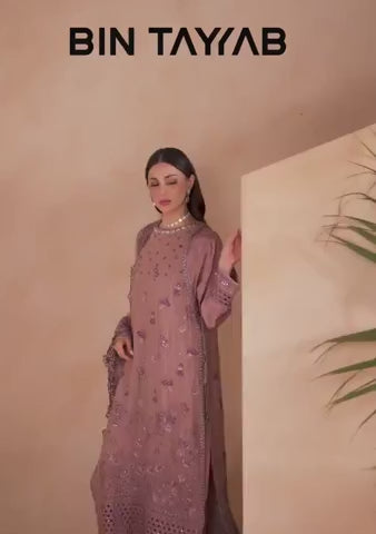 Embroidered Chiffon BT6676-PLM